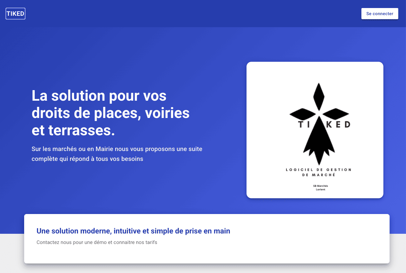 Interface du logiciel Tiked SB Marchés